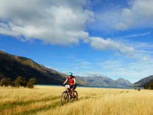 Into the head wind through beautiful meadows