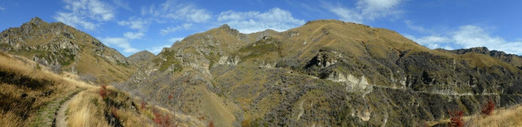 Panoramic of Skippers Canyon trail