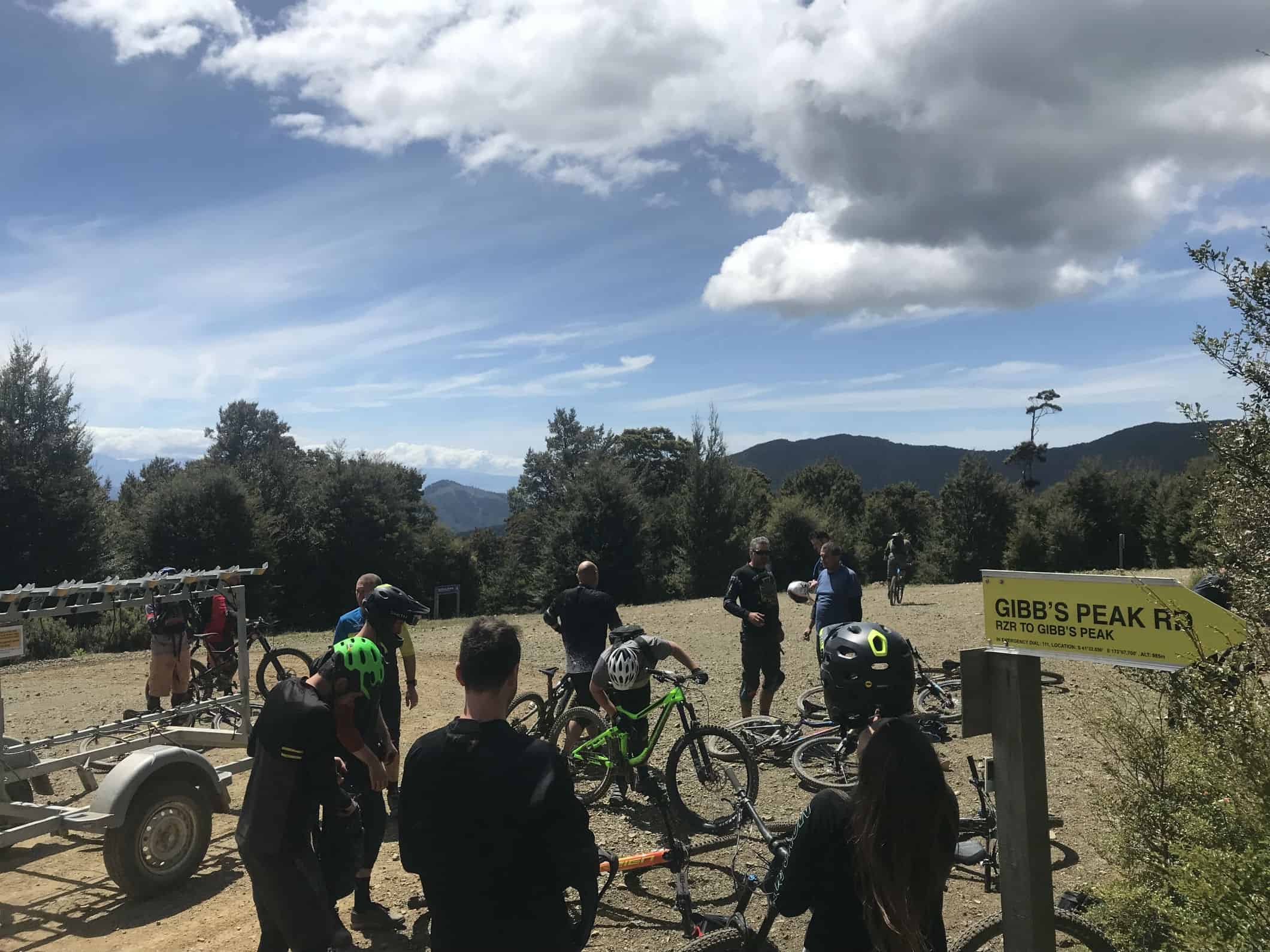 Wairoa Gorge Bikers getting on the shuttle